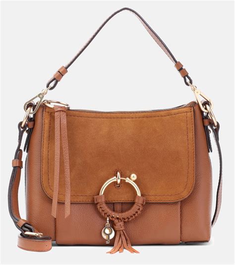 Joan Medium leather shoulder bag in brown 